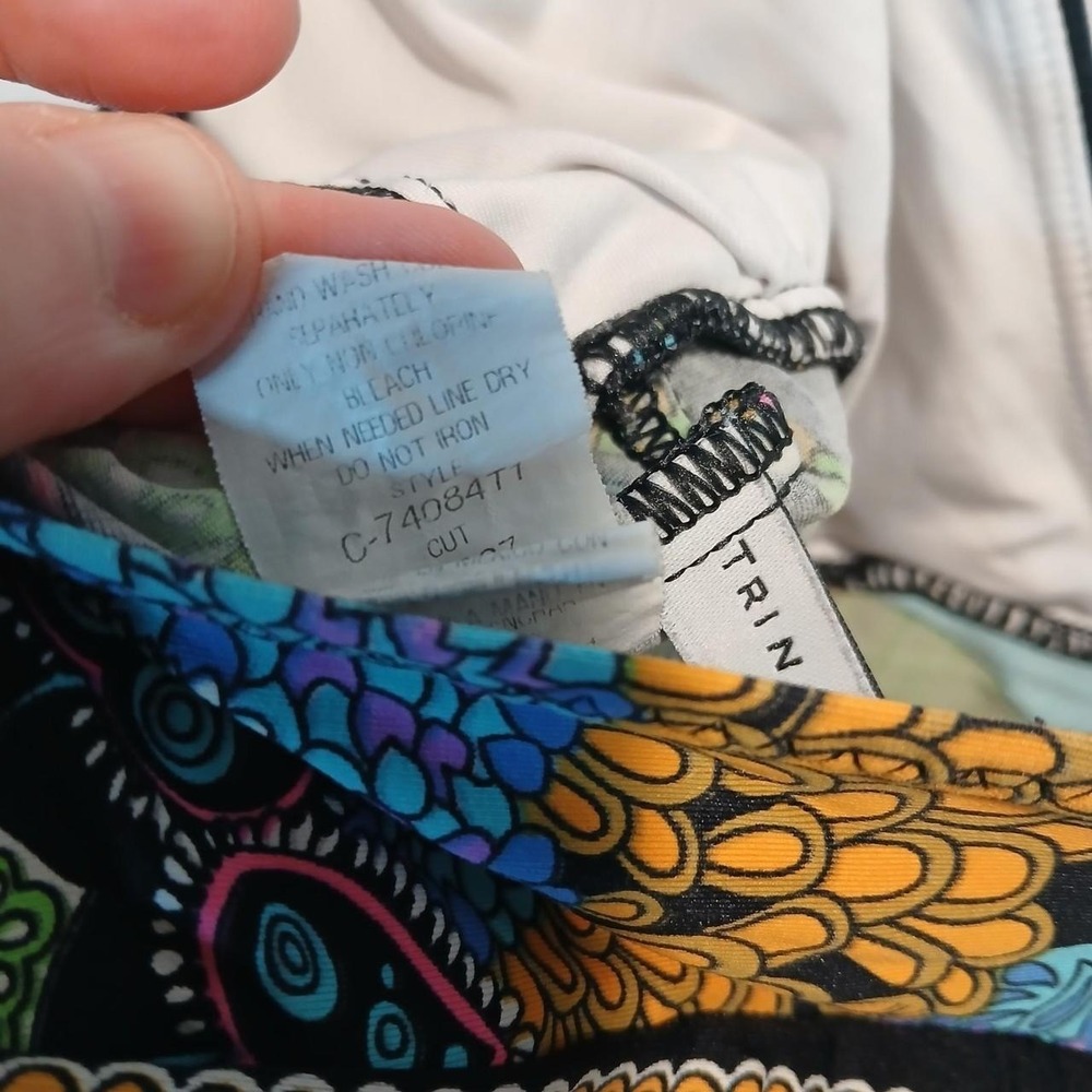 Trina Turk Tankini Swim sz10 boho paisley resortwear hippie swim beach vacation - Picture 5 of 5